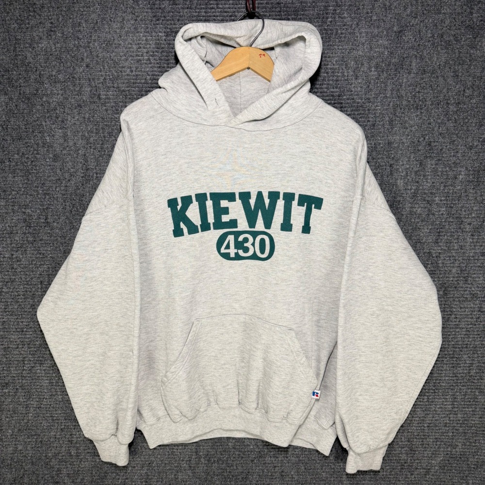 Russell Athletic Kiewit 430 Hoodie Mens XL Gray Fleece Pullover Sweatshirt